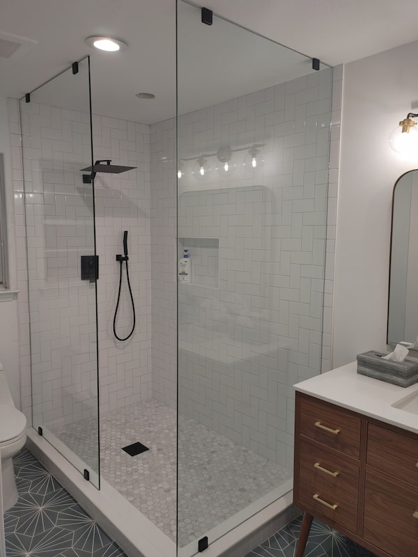 Frameless shower door project 5