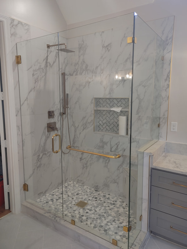 Frameless shower door project 6